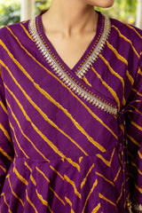 Purple Lehariya Angarkha