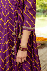 Purple Lehariya Angarkha