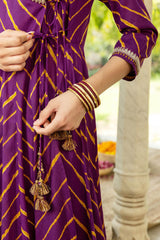 Purple Lehariya Angarkha