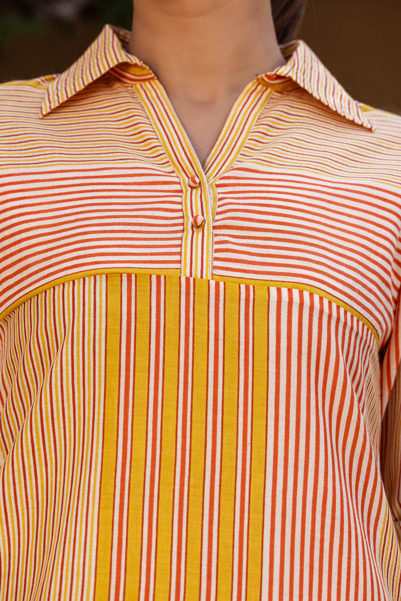 Quirky Striped Shirt-Kurta