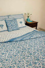 Floral Jaal Hand Block Printed Quilt