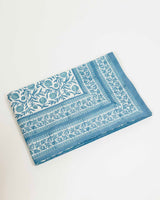 Blue Anaar Jaal Hand Block Printed Bedcover