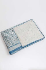 Blue Floral Hand Block Printed Dohar