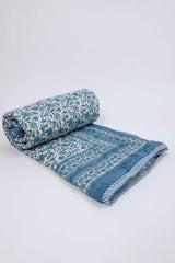 Floral Jaal Hand Block Printed Quilt