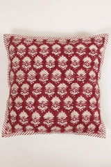 Pink Buta Hand Block Printed Cushion Cover