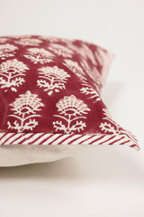 Pink Buta Hand Block Printed Cushion Cover