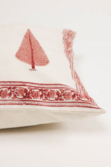 Pink Cypress Hand Block Printed Cushion Cover
