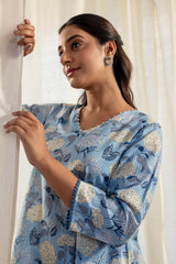 Asymmetrical Hydrangea Kurta