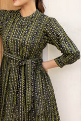 Frill Hem Black Dress