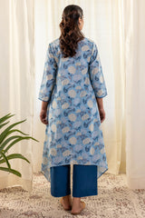 Asymmetrical Hydrangea Kurta