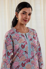 Straight Hydrangea Kurta