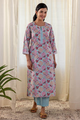 Straight Hydrangea Kurta