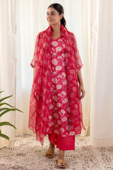 Melon Hydrangea Kurta