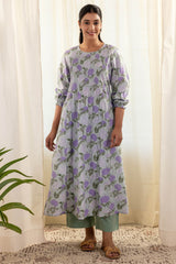 Pleated Hydrangea Kurta