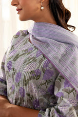 Pleated Hydrangea Kurta