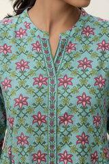 Turquoise Mandarin Kurta