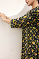 Black Grid Kurta