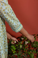 Blue And White Radial Kurta