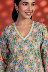 Teal Radial Kurta