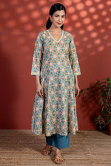 Teal Radial Kurta
