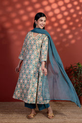 Teal Radial Kurta