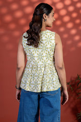 White And Green Radial Top