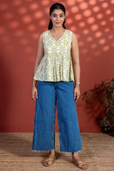 White And Green Radial Top