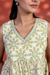 White And Green Radial Top