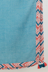 Blue Piped Dupatta