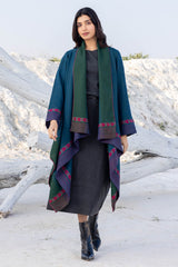 Blue and Green Woollen Coat