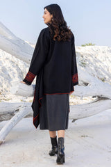 Black Woollen Coat With Border