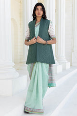 Green Fine Twill Quilted Vest