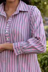 Pink & Grey Striped Dress