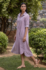 Pink & Grey Striped Dress