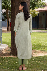 Green Striped Kurta