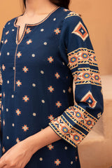 Prussian Prism Kilim Fine Twill Kurta