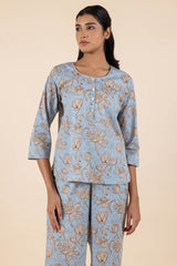 Blue Blossom Pajama Set