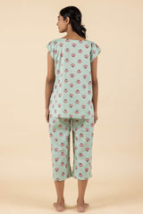 Minty Floral Top & Capri