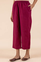 Wine Wide Legged Trousers