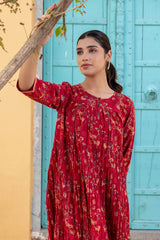 Dotted Paisley Tiered Dress