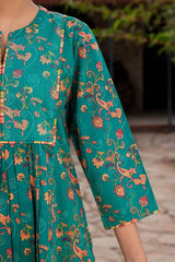 Green Dotted Paisley Kurta