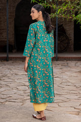 Green Dotted Paisley Kurta