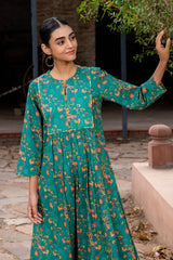 Green Dotted Paisley Kurta