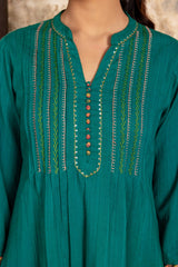 Embroidered Dobby Kurta