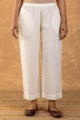 Cream Wide Trousers