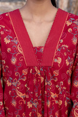 Red Dotted Paisley Kurta