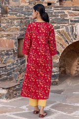 Red Dotted Paisley Kurta