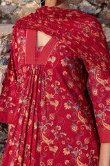Red Dotted Paisley Kurta
