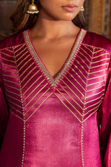 Gulabi Mashru Kurta
