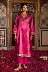 Gulabi Mashru Kurta